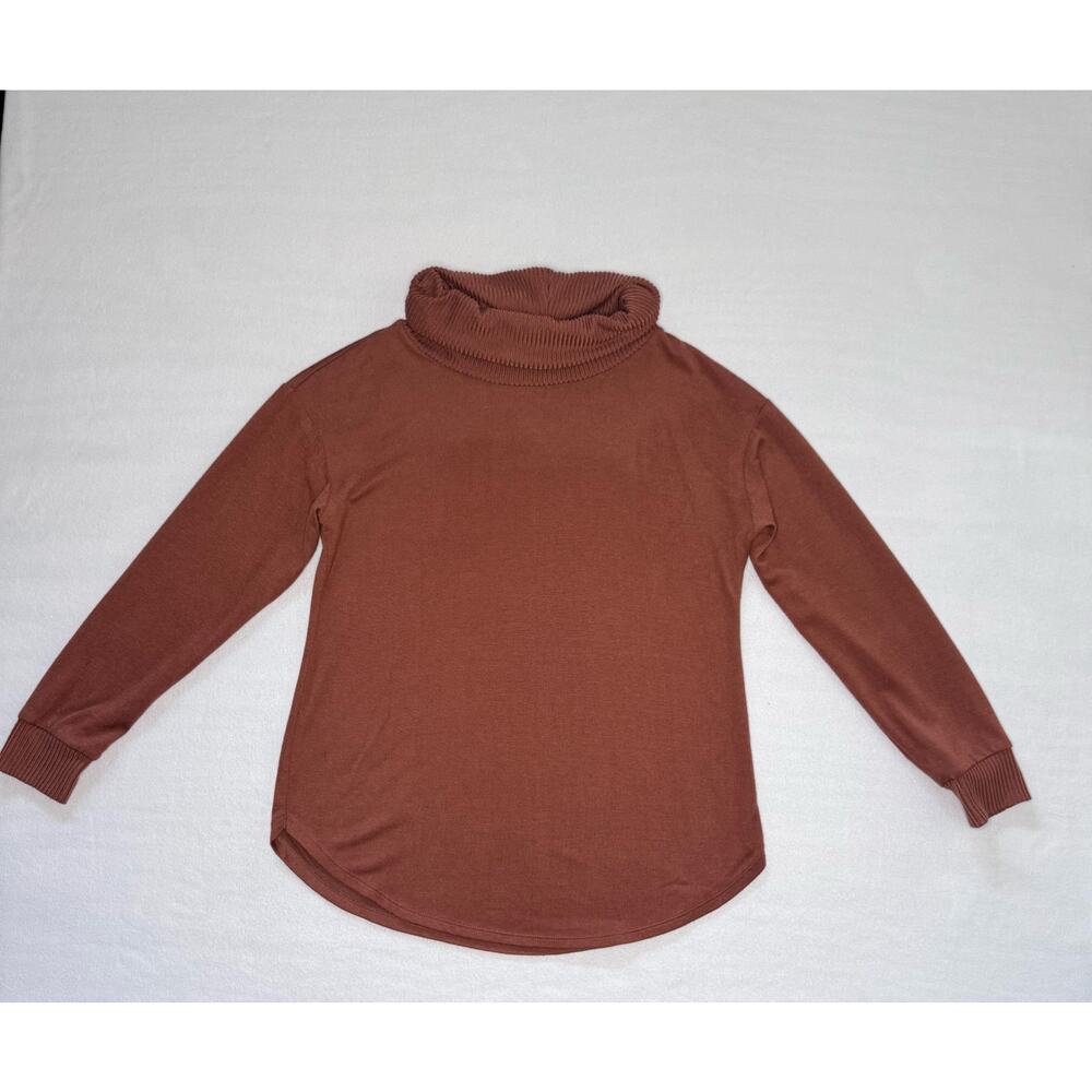 Comfy Soft Brown Cowl Neck Sweater